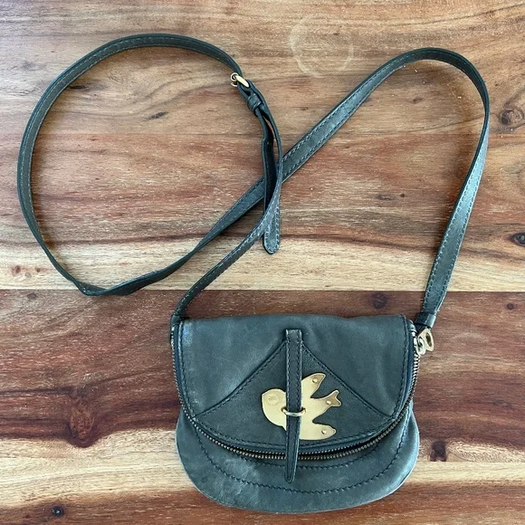 MARC By MARC JACOBS Petal To The Metal Bird Leather Flap Pouchette Crossbody Bag